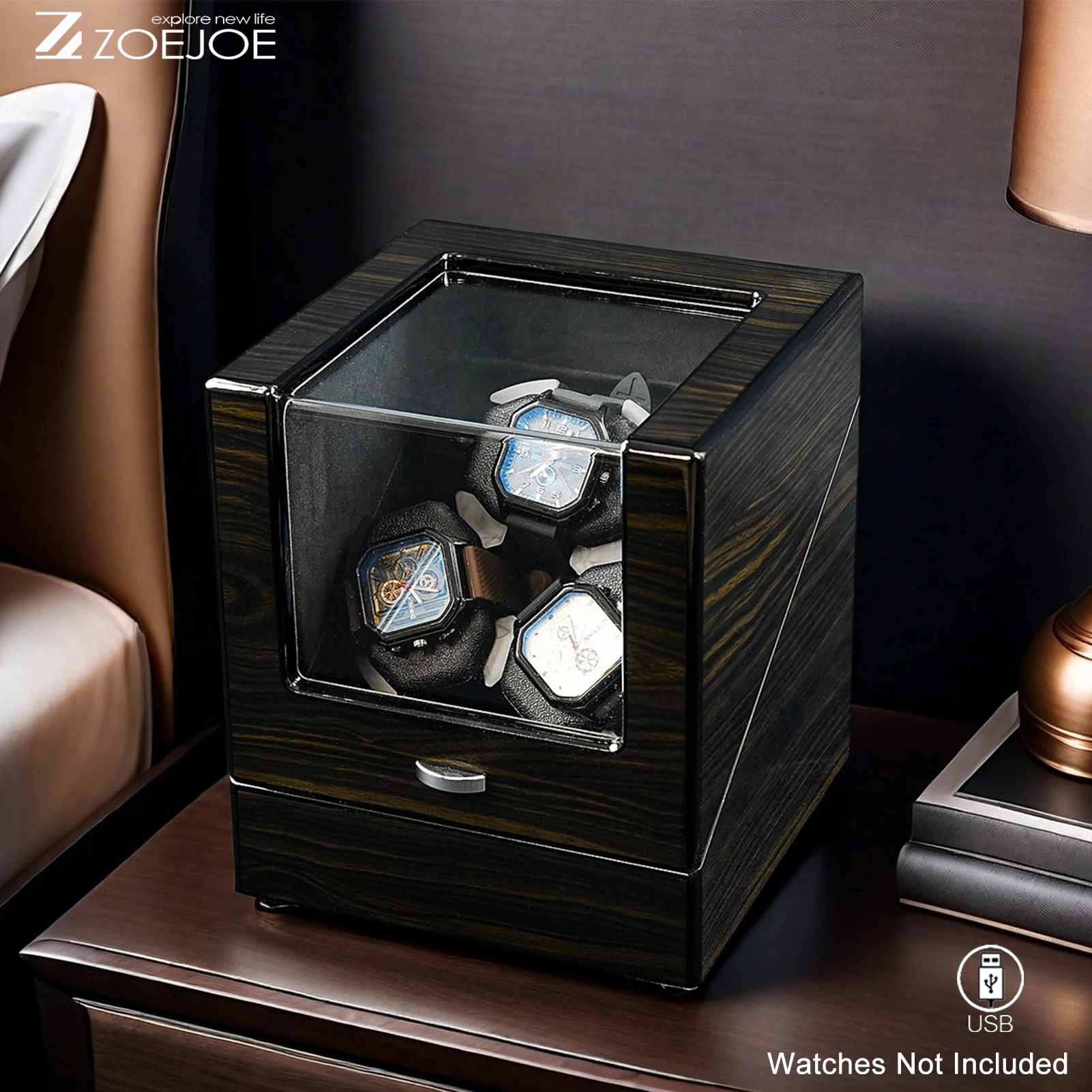 3 Slots Automatic Watch Winder Pu Leather Clear Cover USB Cable Low Noise Watch Winder Box Birthday Gifts For Men Women
3 Slots Automatic Watch Winder Pu Leather Clear Cover USB Cable Low Noise Watch Winder Box Birthday Gifts For Men Women