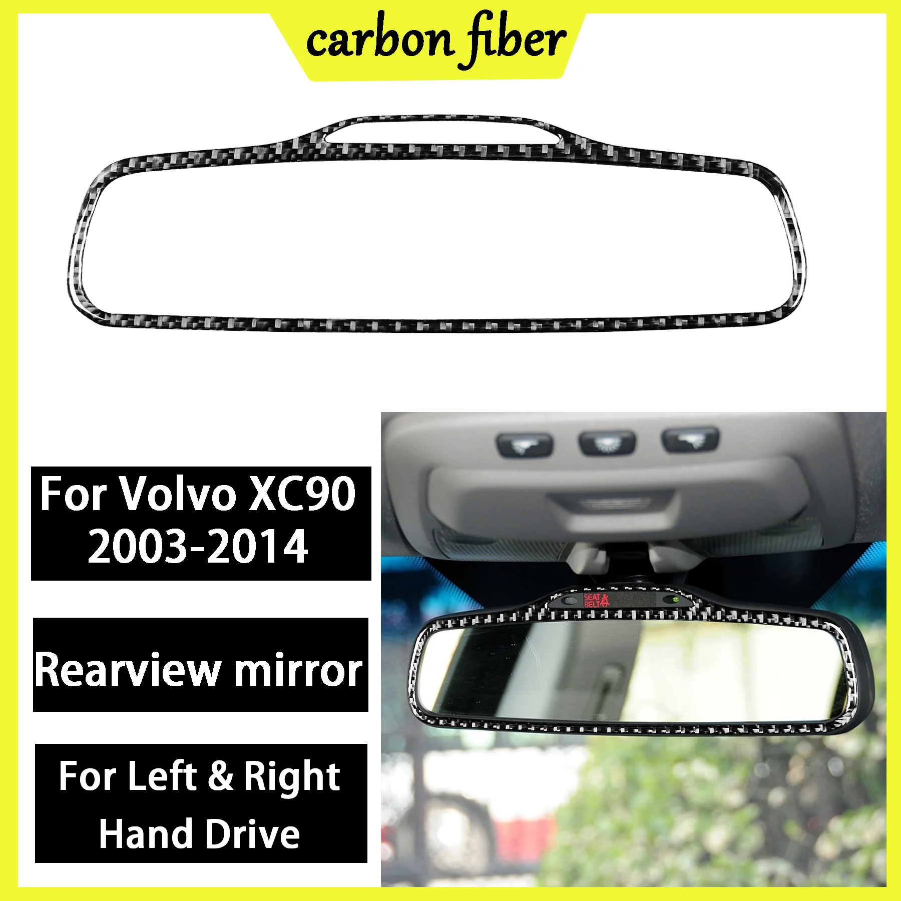 Car Carbon Fiber Interior Accessories Roof Rearview Mirror Mirror Outer Frame Panel Decorative Sticker FOR Volvo XC90 2003-2014
Car Carbon Fiber Interior Accessories Roof Rearview Mirror Mirror Outer Frame Panel Decorative Sticker FOR Volvo XC90 2003-2014