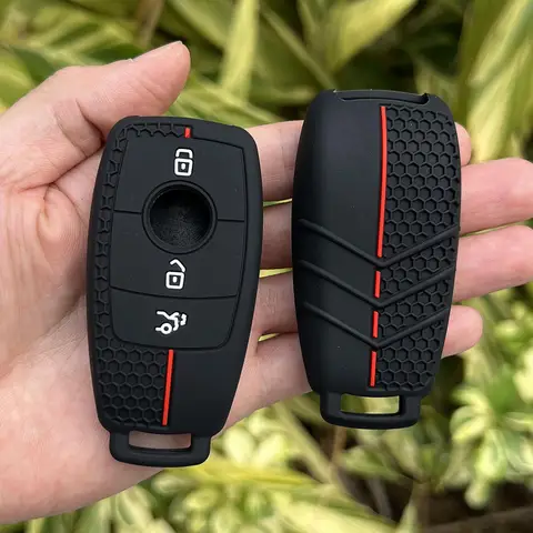 Silikonowy brelok do kluczy do Mercedes Benz AMG E Class E200 E260 E300 E320 W213 3 przyciski Keyless Go Key Holder Cover