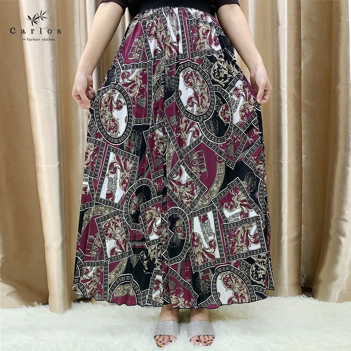 New Muslim Lady Skirt Elegant Temperament Half Skirt Pleated Printed Skirt High Waist Thin Medium Length Dubai Islamic Skirt
New Muslim Lady Skirt Elegant Temperament Half Skirt Pleated Printed Skirt High Waist Thin Medium Length Dubai Islamic Skirt