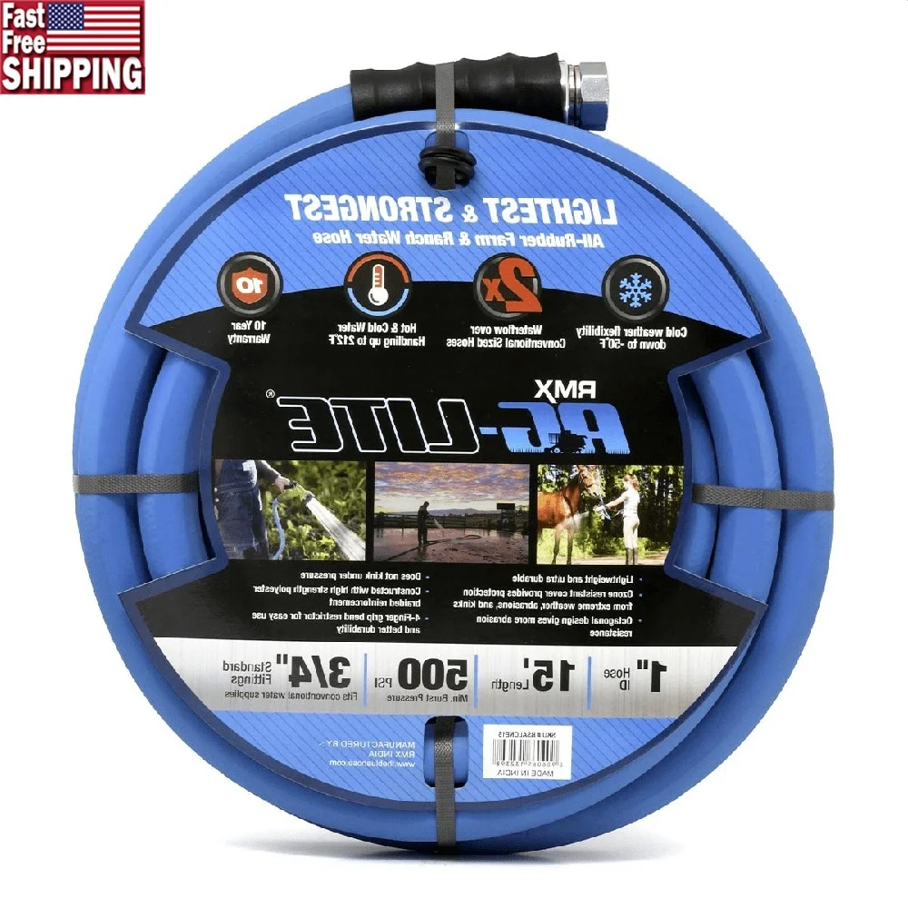 Lightweight Strong Rubber Garden Hose 15ft Hot Cold Water 500 PSI Flexible Cold Weather Abrasion Resistant Kink Free 3/4 GHT
Lightweight Strong Rubber Garden Hose 15ft Hot Cold Water 500 PSI Flexible Cold Weather Abrasion Resistant Kink Free 3/4 GHT