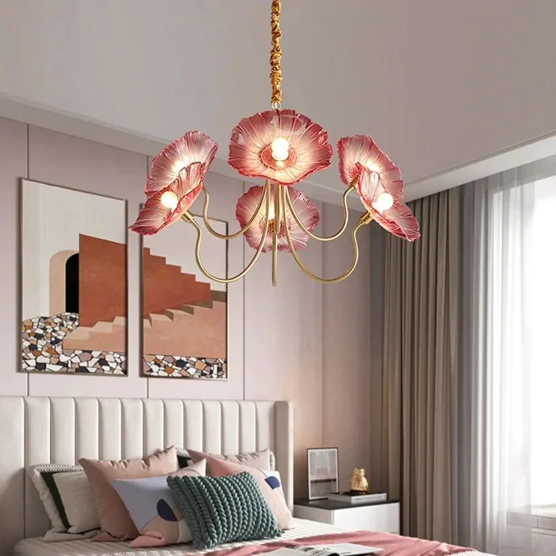 Vintage French Pink Glass Chandelier Modern Flower Pendant Light LED Hanging Lamp Living Room Bedroom Dining Room
Vintage French Pink Glass Chandelier Modern Flower Pendant Light LED Hanging Lamp Living Room Bedroom Dining Room