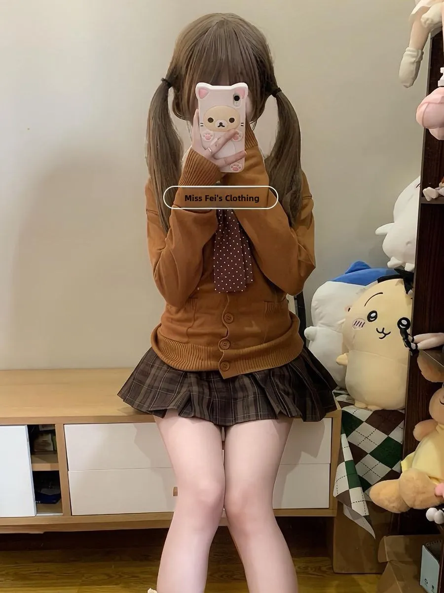 Комплект: коричневый вязаный кардиган и юбка для женщин, осенне-зимний, в стиле колледж, цвет карамель, Kendo Uni...
Комплект: коричневый вязаный кардиган и юбка для женщин, осенне-зимний, в стиле колледж, цвет карамель, Kendo Uni...