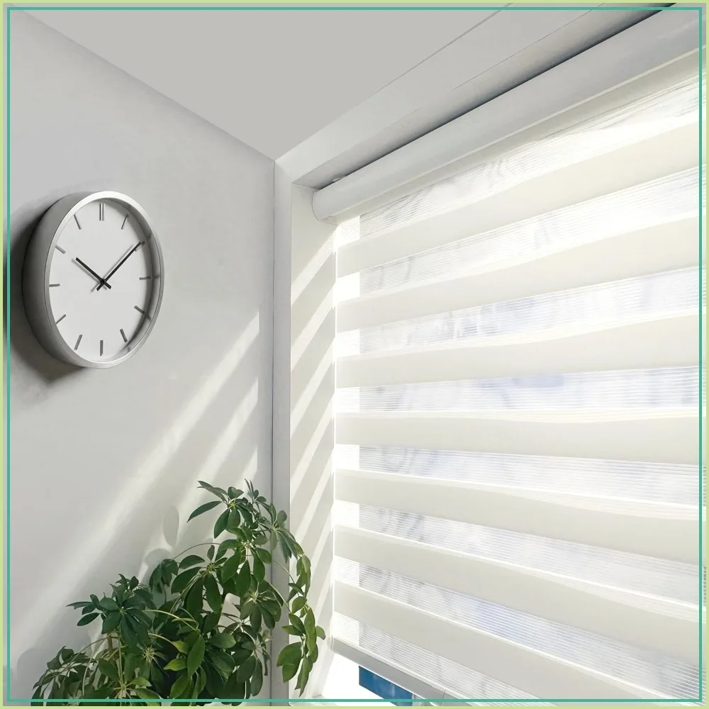 Cordless Zebra Blinds – Dual Layer Light Filtering Window Shades for Privacy, White, 30.5"W x 72"H
Cordless Zebra Blinds – Dual Layer Light Filtering Window Shades for Privacy, White, 30.5"W x 72"H