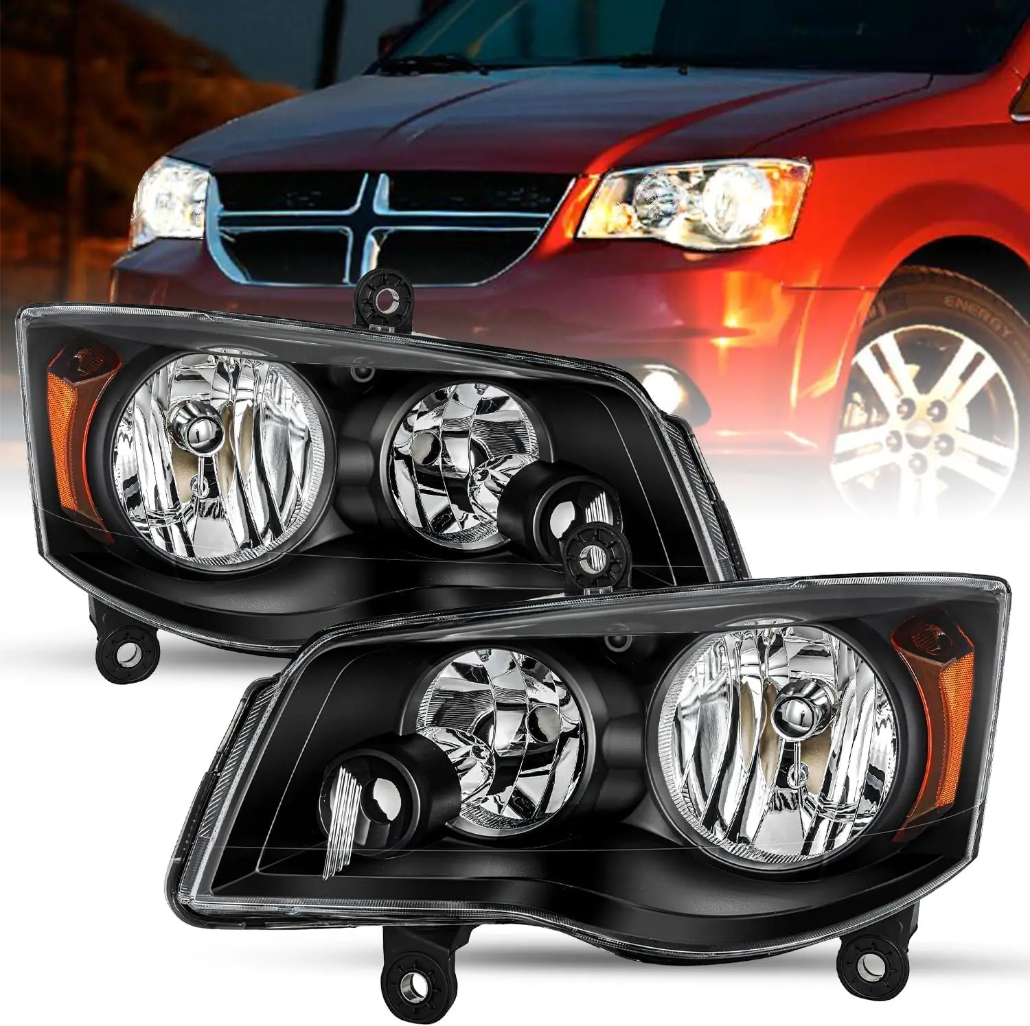 Anti-Fogging Headlight Assembly Fits for 2011-2020 Dodge Grand Caravan / 08-16 Chrysler Town & Country Halogen Headlamp Black Ho
Anti-Fogging Headlight Assembly Fits for 2011-2020 Dodge Grand Caravan / 08-16 Chrysler Town & Country Halogen Headlamp Black Ho