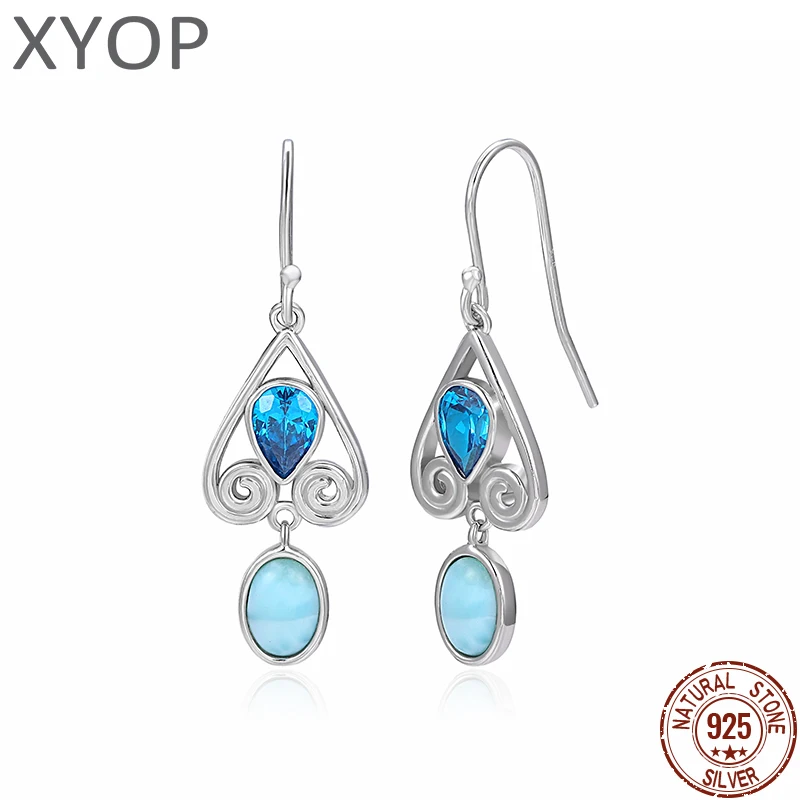XYOP 925 Sterling silver Meets The LightAnd Lively Natural Larimar Earring Jewelry! Personality Party
XYOP 925 Sterling silver Meets The LightAnd Lively Natural Larimar Earring Jewelry! Personality Party