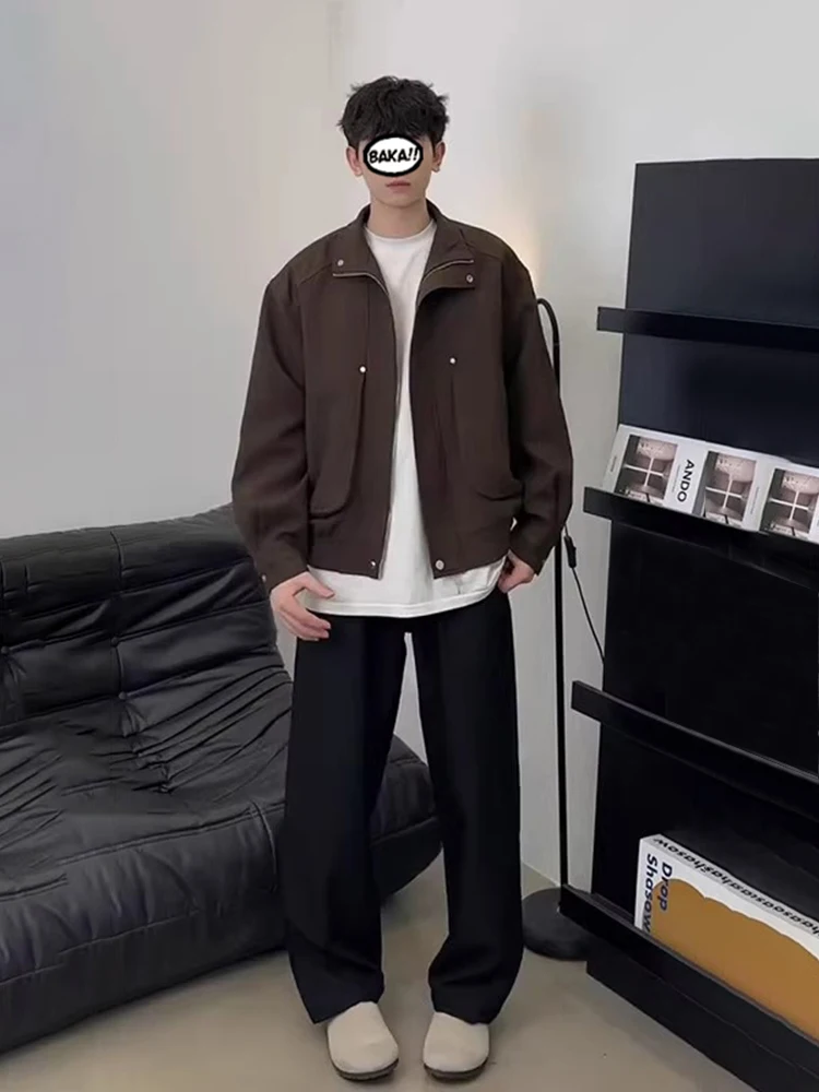 Men's Pilot Jacket Baseball Style Rivet Design Korean Fashion Spring Autumn Outerwear Anti-Wrinkle Straight Hem Loose Fit
Men's Pilot Jacket Baseball Style Rivet Design Korean Fashion Spring Autumn Outerwear Anti-Wrinkle Straight Hem Loose Fit