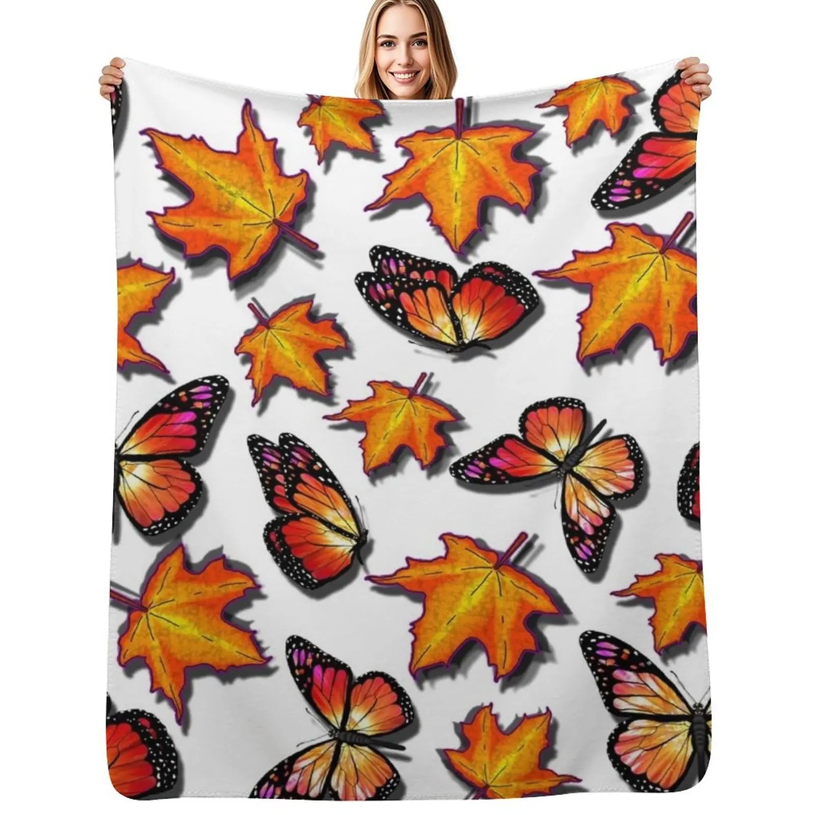 Butterflies and Fall Leaves of Orange Throw Blanket Nap Plush Kid'S Blankets
Butterflies and Fall Leaves of Orange Throw Blanket Nap Plush Kid'S Blankets