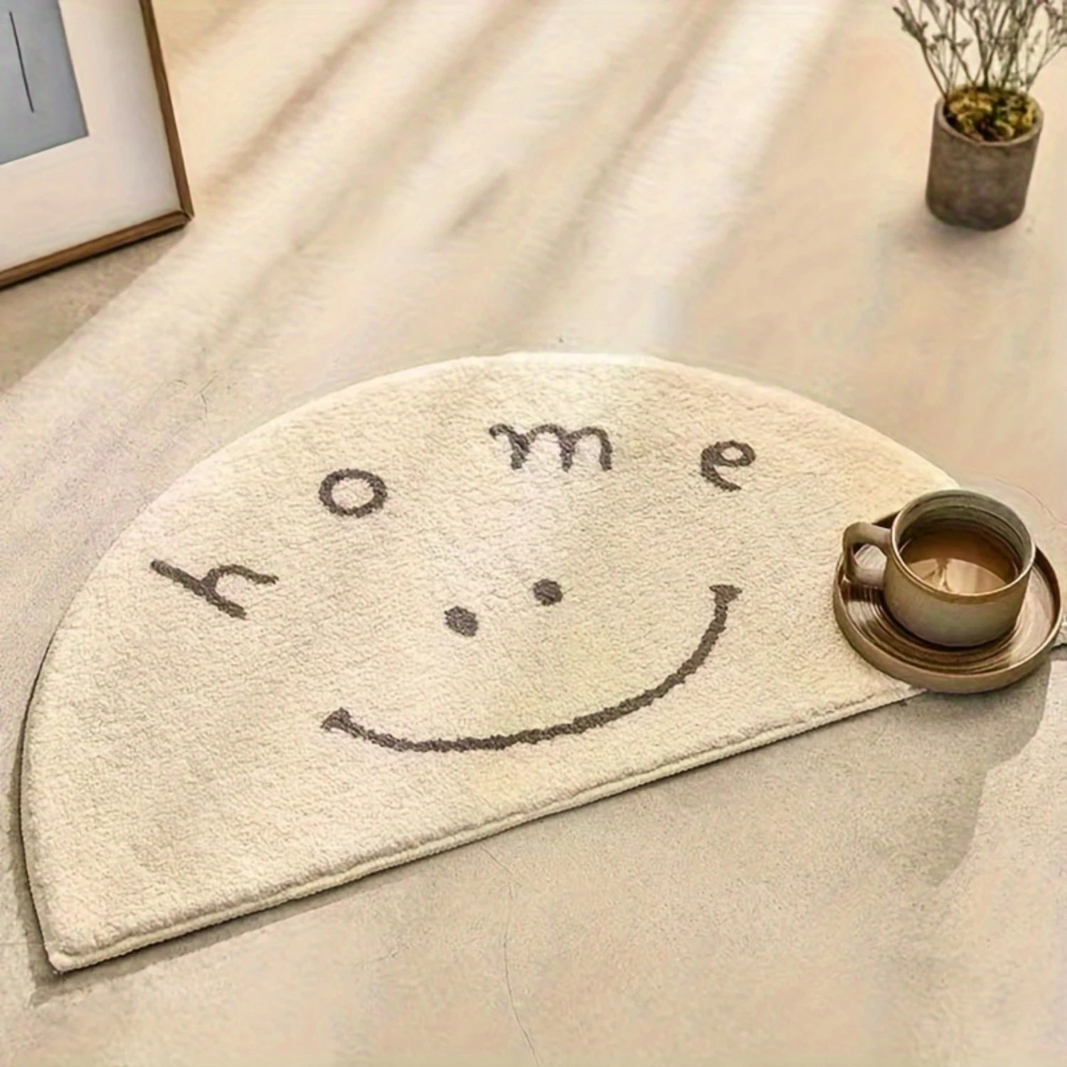 1pc Super Soft Half Round Faux Cashmere Bath Mat - Non-Slip, Ultra Absorbent, Quick Drying, Cozy Bathroom Floor Rug with Face D
1pc Super Soft Half Round Faux Cashmere Bath Mat - Non-Slip, Ultra Absorbent, Quick Drying, Cozy Bathroom Floor Rug with Face D