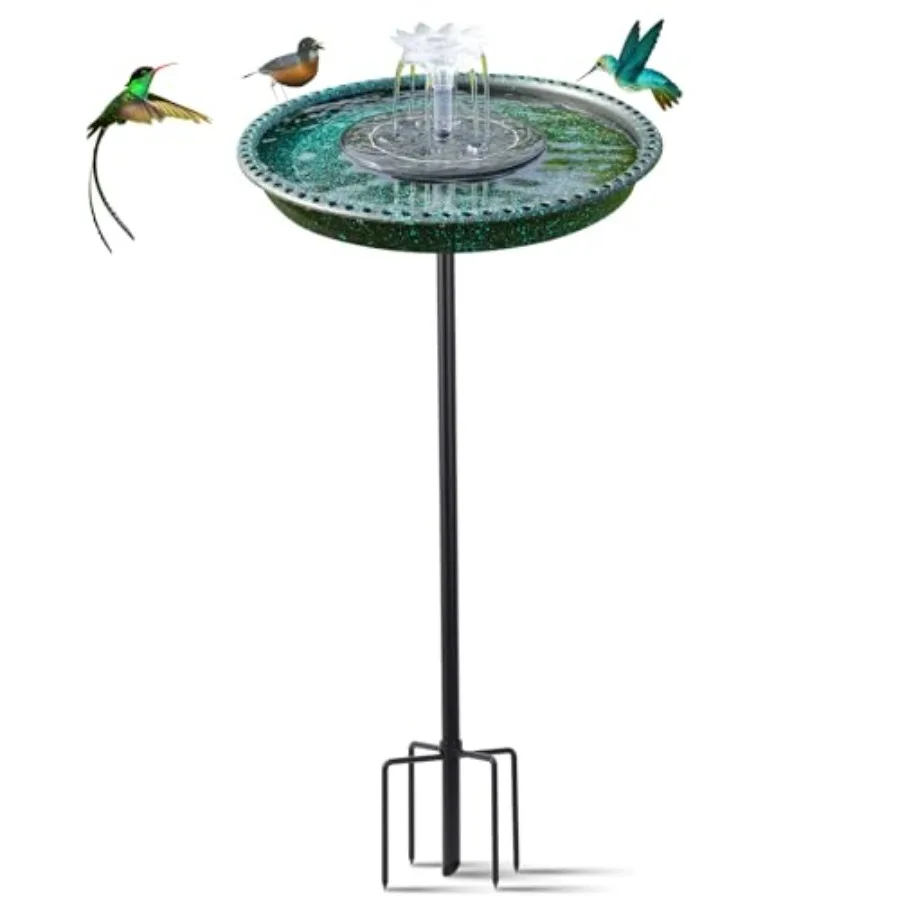 Bird Bath with Solar Powered Fountains for Hummingbirds, Stable Stylish Design with 5-Prong Base Stake Plastic Bird Bath for Ou
Bird Bath with Solar Powered Fountains for Hummingbirds, Stable Stylish Design with 5-Prong Base Stake Plastic Bird Bath for Ou