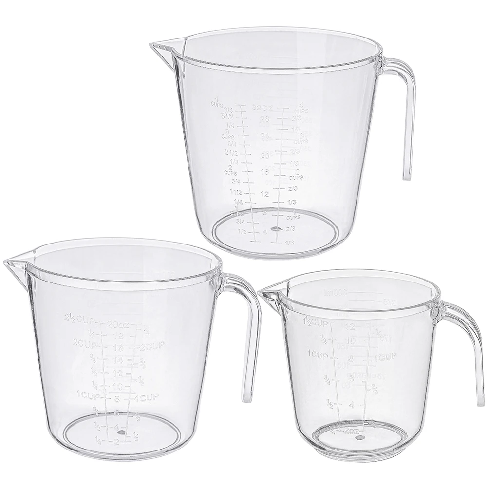 3 Pcs Measuring Cup Set 300ML 600ML 1000ML Clear Plastic Kitchen Baking Cooking Large Capacity Graduated Scale Milk Holder
3 Pcs Measuring Cup Set 300ML 600ML 1000ML Clear Plastic Kitchen Baking Cooking Large Capacity Graduated Scale Milk Holder