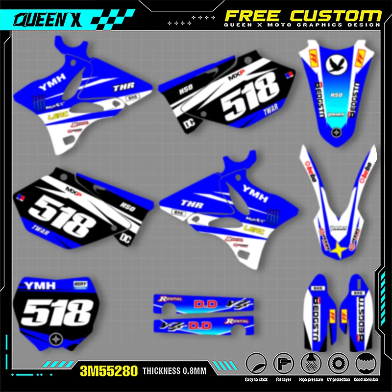 QUEEN X MOTO Motorcycle Graphics Decals For YAMAHA YZ125 250 2002 2003 2004 2005-2014 Motorcycle Decal Stickers 008
QUEEN X MOTO Motorcycle Graphics Decals For YAMAHA YZ125 250 2002 2003 2004 2005-2014 Motorcycle Decal Stickers 008