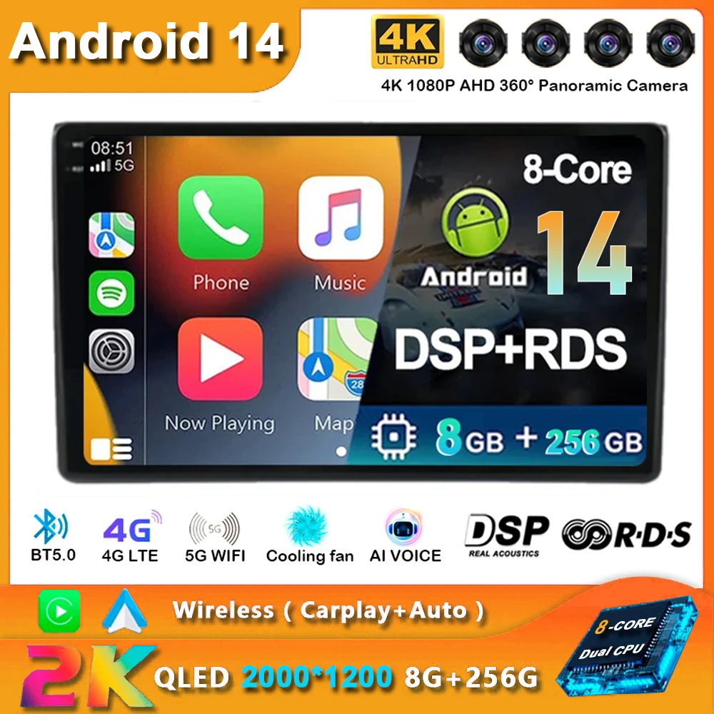 9“ Android 14 Car Radio For Audi A4 II 2 B6 III 3 B7 2000-2009 S4 2002-2008 RS4 2005-2009 2Din Multimedia 4G Auto Carplay Stereo
9“ Android 14 Car Radio For Audi A4 II 2 B6 III 3 B7 2000-2009 S4 2002-2008 RS4 2005-2009 2Din Multimedia 4G Auto Carplay Stereo