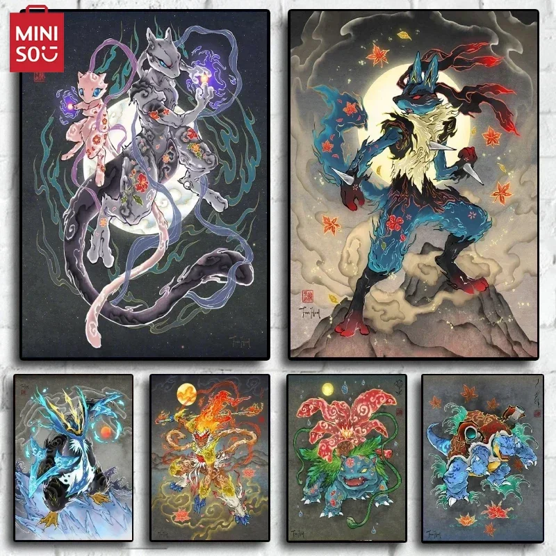 MINISO Ukiyoe Style Illustrations Poster Pokemon Classic Anime Figures Lucario Canvas Artwork Painting Children's Bedroom Dec
MINISO Ukiyoe Style Illustrations Poster Pokemon Classic Anime Figures Lucario Canvas Artwork Painting Children's Bedroom Dec