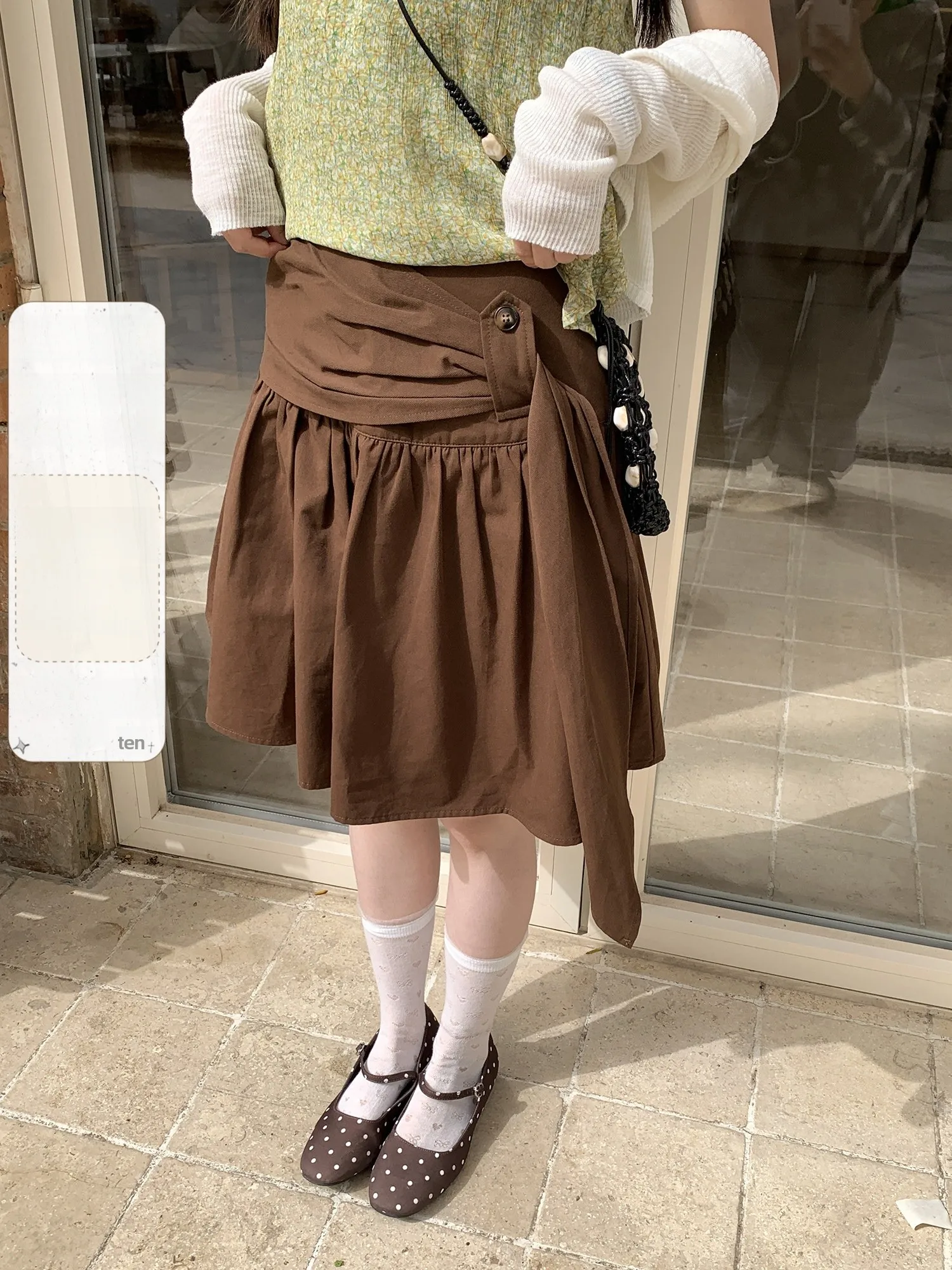 High Waist A-Line Midi Skirt with Single Side Knot Folded Design Chic Korean Style Half-length Skirt for Women
High Waist A-Line Midi Skirt with Single Side Knot Folded Design Chic Korean Style Half-length Skirt for Women