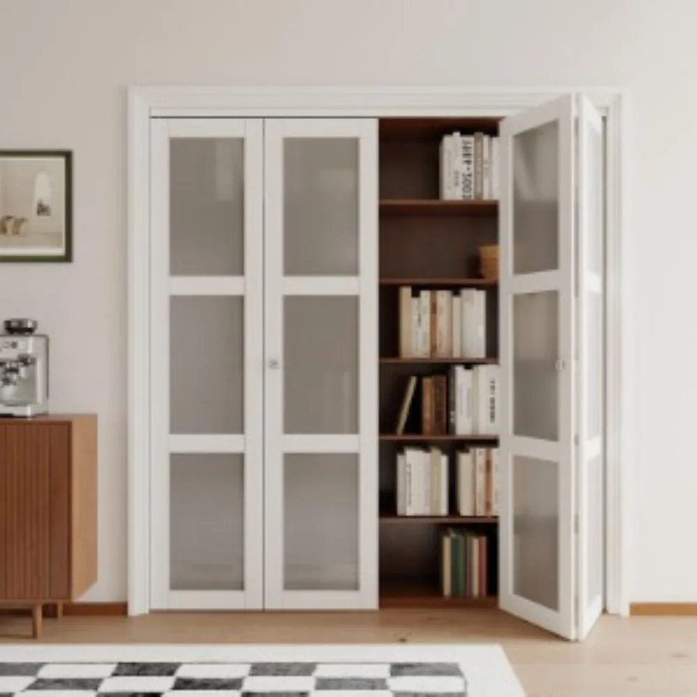 Bifold Doors for 72"x 80" Opening, 3-Lite Tempered Frosted Glass Closet Door with Sliding Hardware Kit, Closet Door
Bifold Doors for 72"x 80" Opening, 3-Lite Tempered Frosted Glass Closet Door with Sliding Hardware Kit, Closet Door