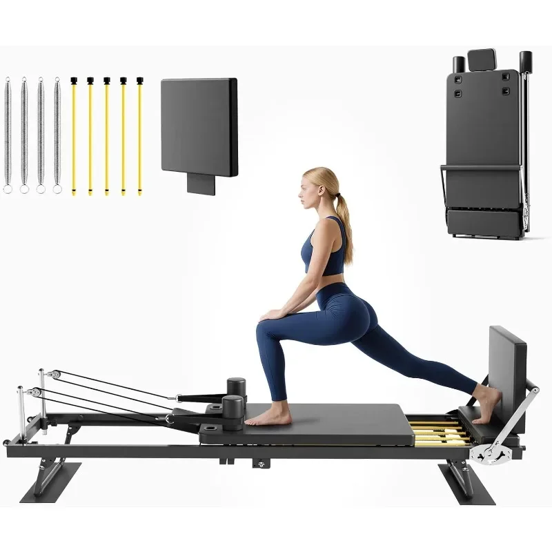 Pilates Reformer, 91" Foldable Pilates Reformer Machine with Jump Board & Dual Resistance, Reformer Pilates Machine
Pilates Reformer, 91" Foldable Pilates Reformer Machine with Jump Board & Dual Resistance, Reformer Pilates Machine