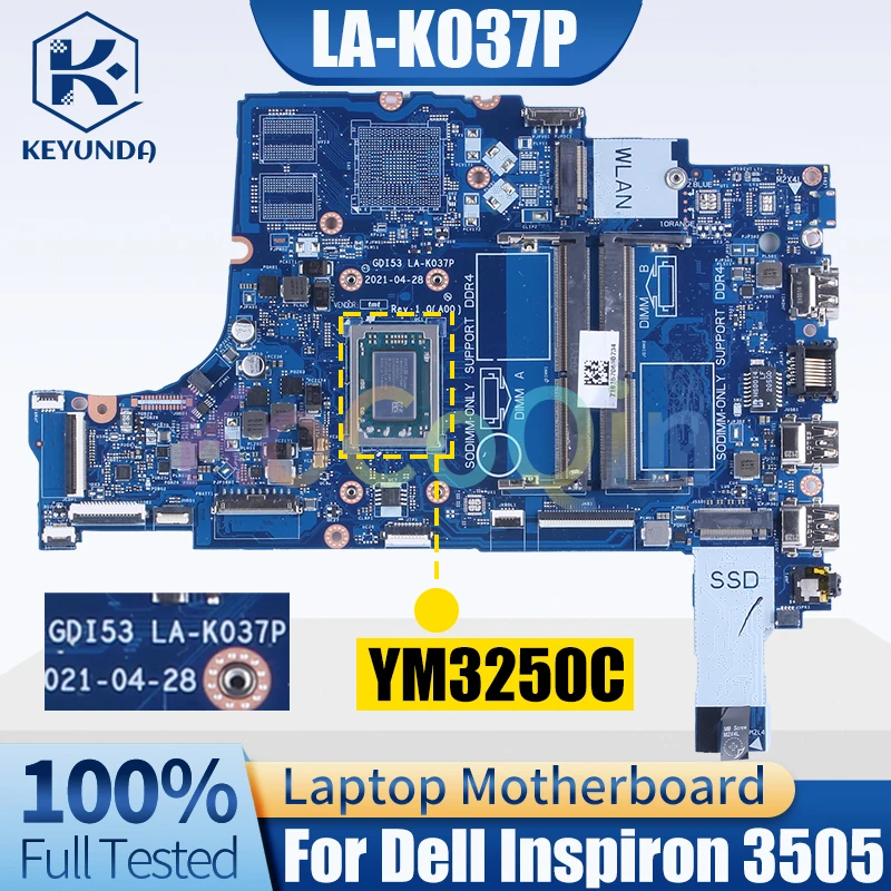 LA-K037P For Dell Inspiron 3505 Notebook Mainboard 0FFDF9 YM3250C Laptop Motherboard Full Tested
LA-K037P For Dell Inspiron 3505 Notebook Mainboard 0FFDF9 YM3250C Laptop Motherboard Full Tested