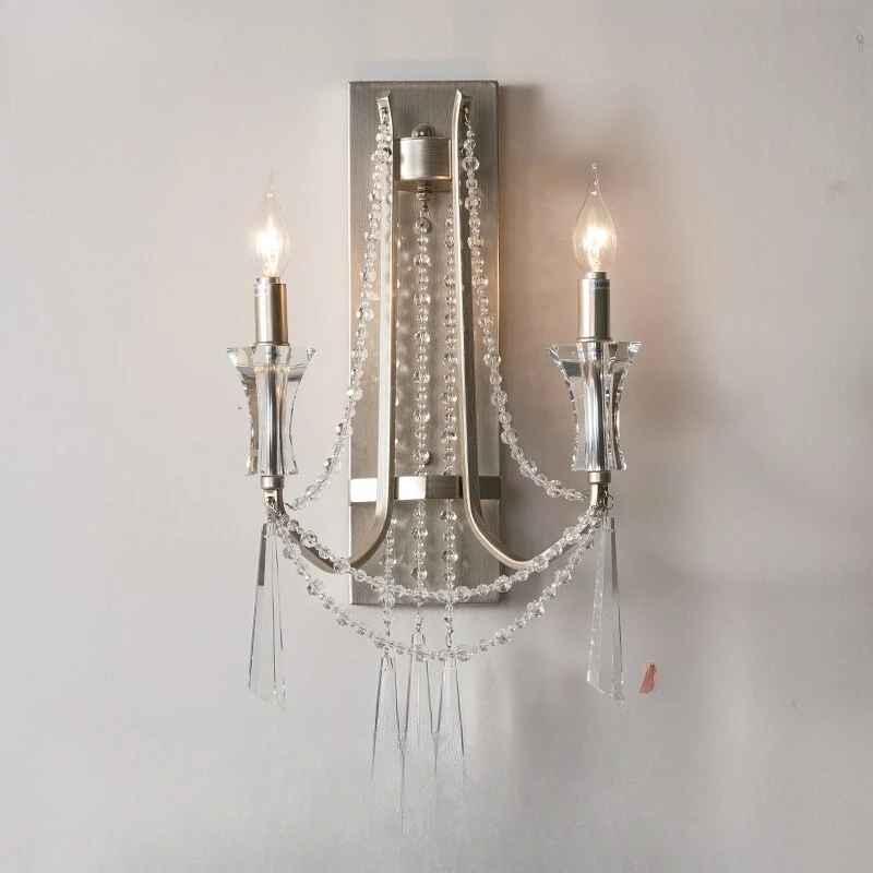 Wall lamp Bedroom bedside lamp French creative personality aisle TV wall Living room double head crystal wall lamp
Wall lamp Bedroom bedside lamp French creative personality aisle TV wall Living room double head crystal wall lamp