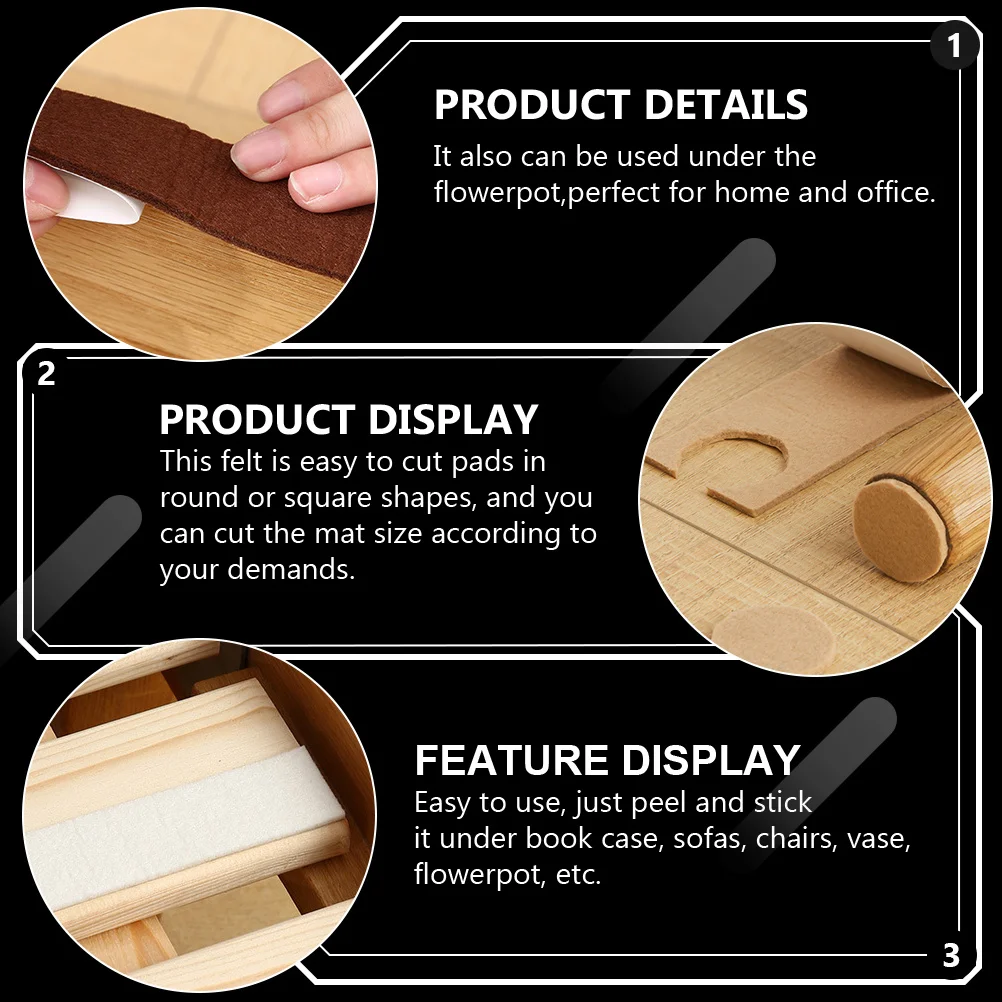 3pcs 3 Rolls Cuttable Self Adhesive Felt Strips For Furniture Chair Table Legs Protector Floor Mat Home Office Furniture Pad
3pcs 3 Rolls Cuttable Self Adhesive Felt Strips For Furniture Chair Table Legs Protector Floor Mat Home Office Furniture Pad