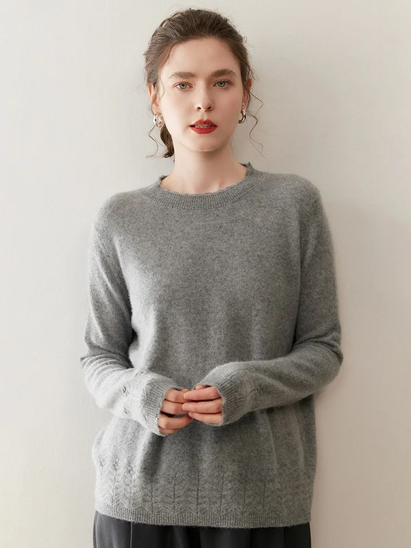 Ladies Thickened Cashmere Knitted Sweater round Neck Loose Fashion Lazy Style Autumn Winter Warm Soft Pure Color Base Shirt
Ladies Thickened Cashmere Knitted Sweater round Neck Loose Fashion Lazy Style Autumn Winter Warm Soft Pure Color Base Shirt
