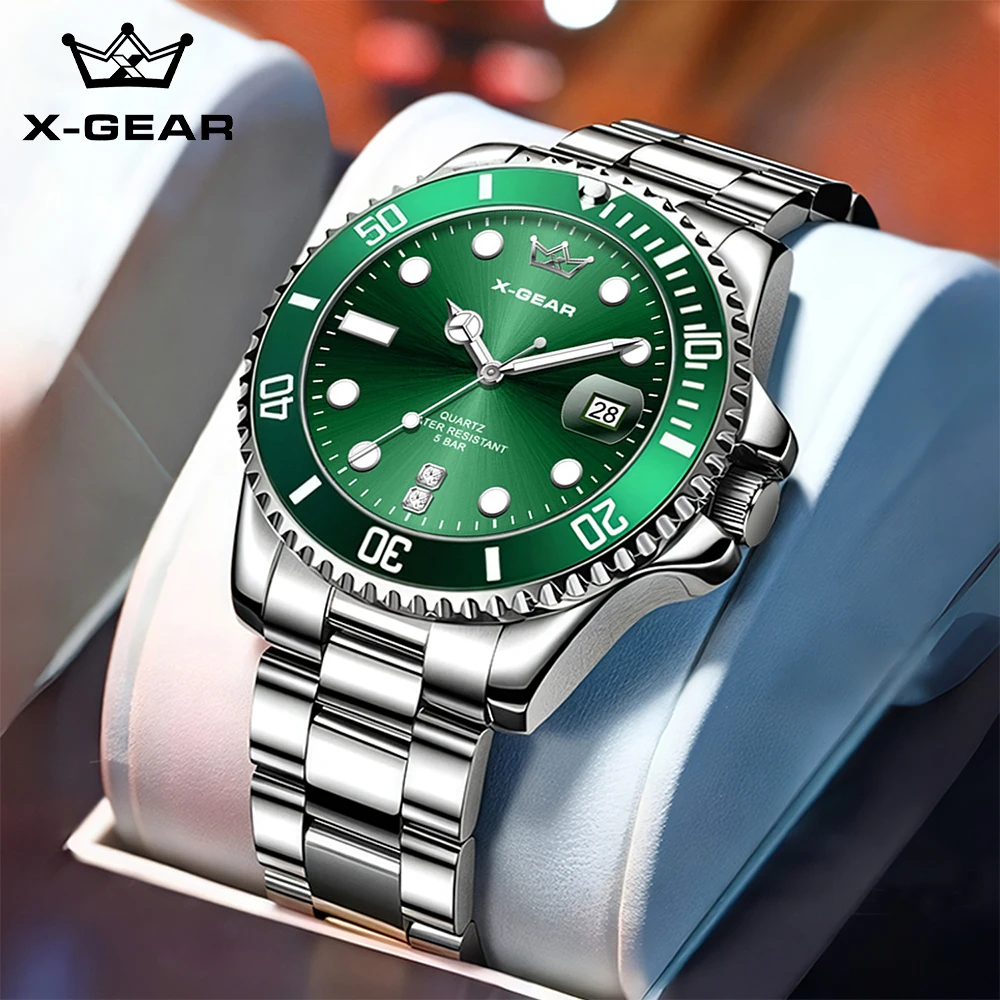 X-GEAR Luxury High Quality Fashion Diver Watch for Men Waterproof Date Display Sports Wristwatch Men's Quartz Watch
X-GEAR Luxury High Quality Fashion Diver Watch for Men Waterproof Date Display Sports Wristwatch Men's Quartz Watch
