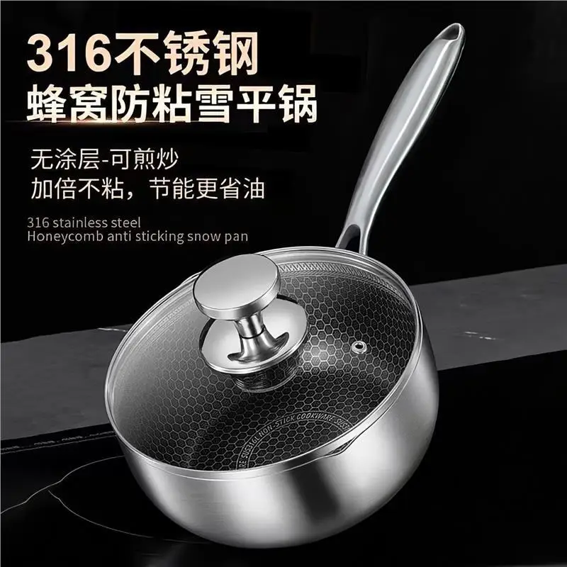 Germany 316 stainless steel snow non-stick pan household multi-functional baby ood supplement pan milk pan small wok
Germany 316 stainless steel snow non-stick pan household multi-functional baby ood supplement pan milk pan small wok