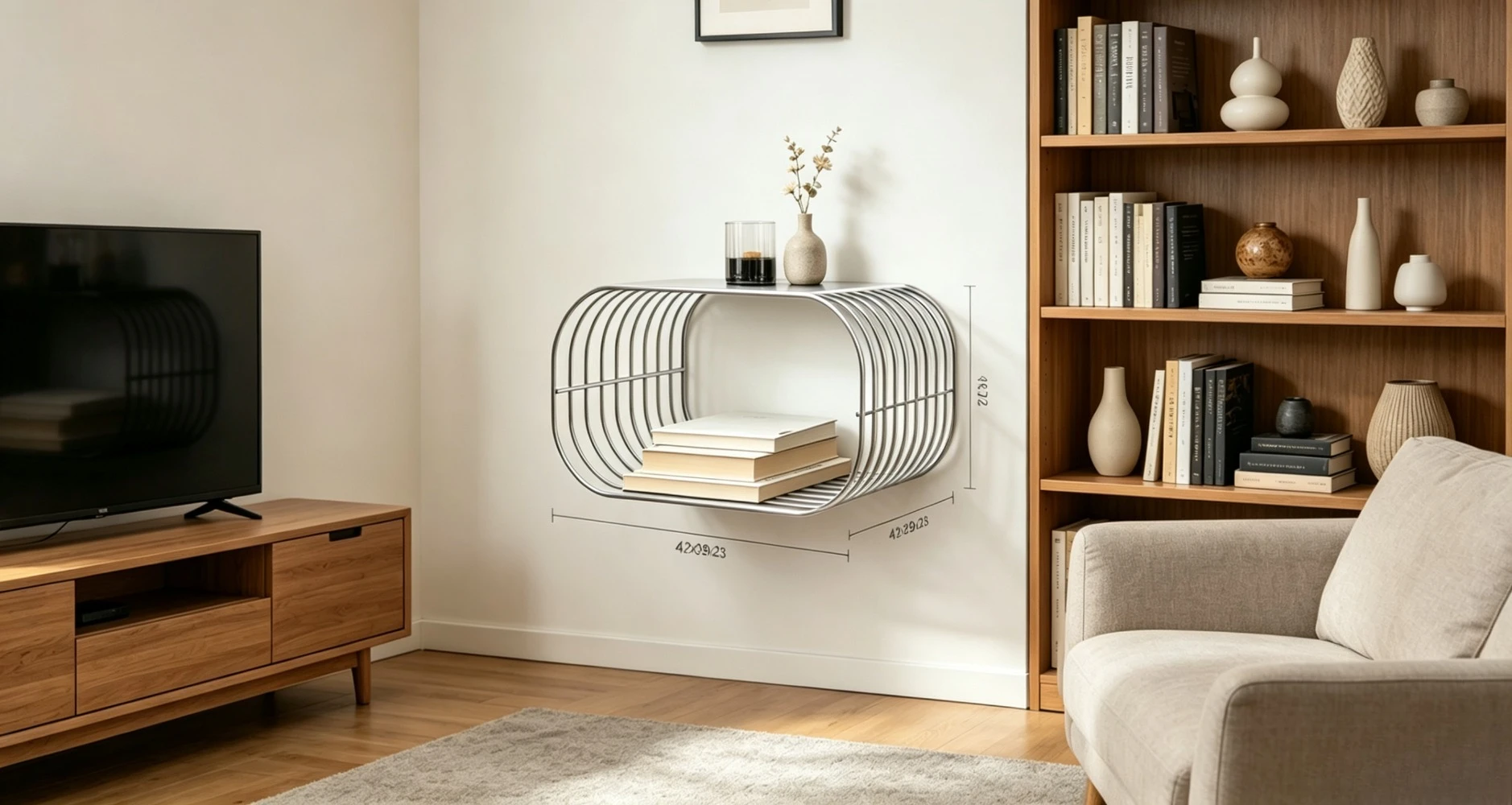42x29x23cm Oval Wall Mounted Shelf, Metal Wire Floating Book Shelf, Modern Living Room Wall Storage Organizer
42x29x23cm Oval Wall Mounted Shelf, Metal Wire Floating Book Shelf, Modern Living Room Wall Storage Organizer