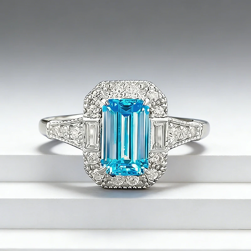 S925Silver inlay5X8mmEmerald light aquamarine full diamond ring for women wholesale
S925Silver inlay5X8mmEmerald light aquamarine full diamond ring for women wholesale