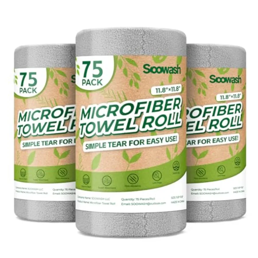 Microfiber Cleaning Cloths Roll Tear Away Microfiber Towels Roll 12" x 12" Lint Free Rags Reusable Cleaning Cloths Washable Scr
Microfiber Cleaning Cloths Roll Tear Away Microfiber Towels Roll 12" x 12" Lint Free Rags Reusable Cleaning Cloths Washable Scr