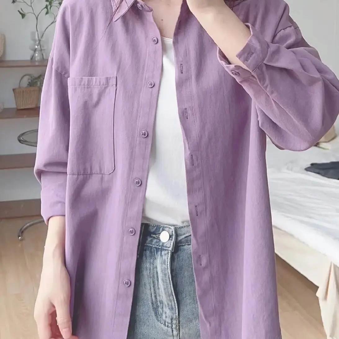Leisure Solid Long Sleeve Women's Shirt Loose Sun Protection Spring Autumn Top Layering Basic Style Turn-down Collar Commute
Leisure Solid Long Sleeve Women's Shirt Loose Sun Protection Spring Autumn Top Layering Basic Style Turn-down Collar Commute