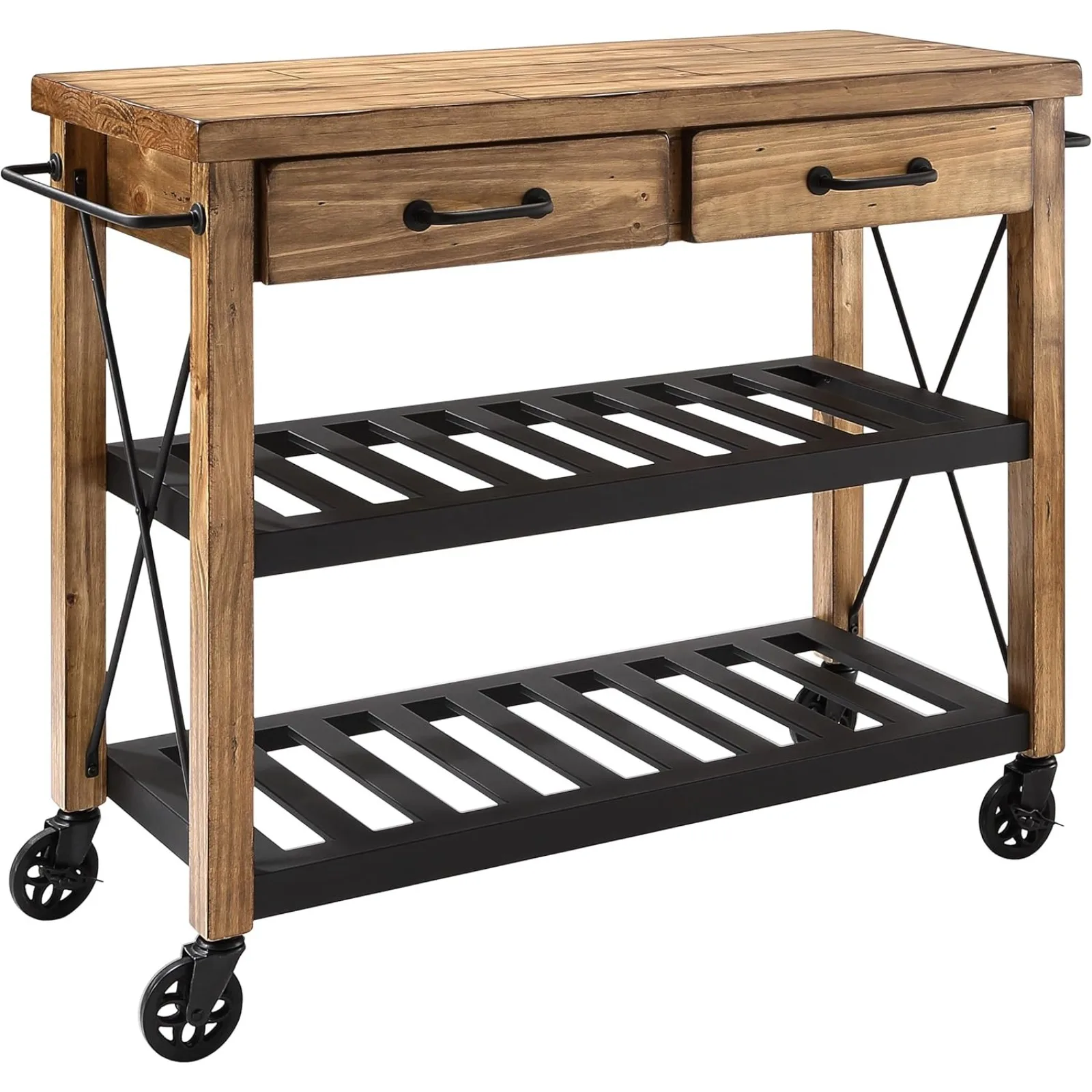 US Roots Rolling Cart and Kitchen Island, Microwave Stand, with Storage Shelves and Drawers, Natural
US Roots Rolling Cart and Kitchen Island, Microwave Stand, with Storage Shelves and Drawers, Natural