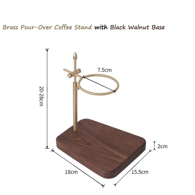 DIY Wood Craft Black Walnut&Brass Pour-Over Coffee Stand Solid Wood Base Premium Brass Stand 3-way Adjustment Method Home Decor
DIY Wood Craft Black Walnut&Brass Pour-Over Coffee Stand Solid Wood Base Premium Brass Stand 3-way Adjustment Method Home Decor