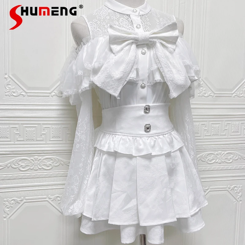 Original Japanese Mine Mass-produced Jacquard Cake Skirt Sweet Girl Lolita Style Mini Skirt Long-sleeved Off-the-shoulder Shirts
Original Japanese Mine Mass-produced Jacquard Cake Skirt Sweet Girl Lolita Style Mini Skirt Long-sleeved Off-the-shoulder Shirts