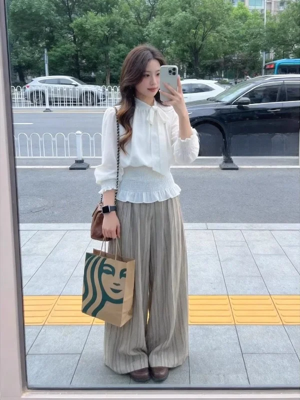 plus Size Women's Gentle Style White Shirt Long Sleeve Waist Cinched Slim Fit Design Korean Commute Style Daily Wear
plus Size Women's Gentle Style White Shirt Long Sleeve Waist Cinched Slim Fit Design Korean Commute Style Daily Wear