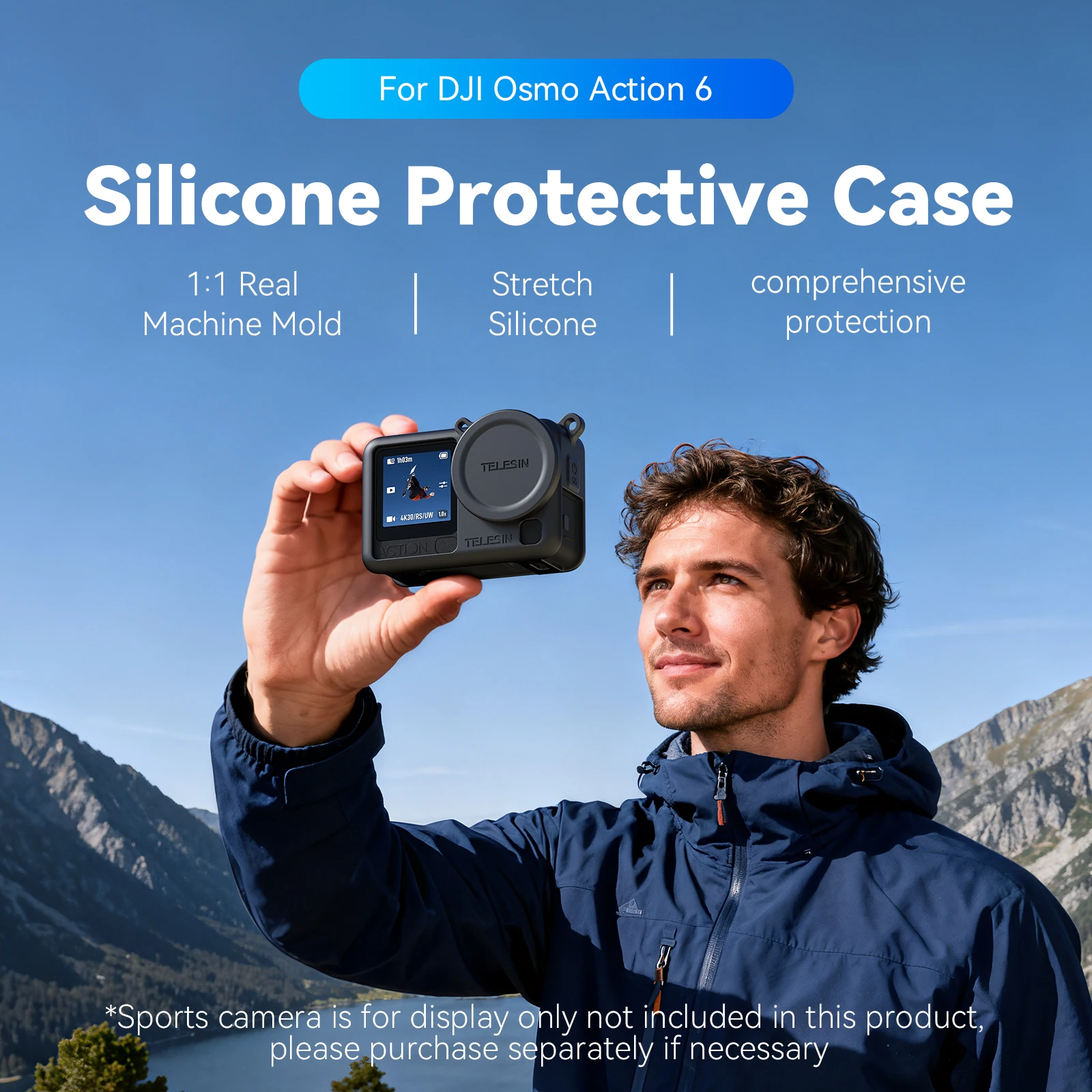 TELESIN Silicone Protective Case For DJI OSMO Action 6 Lens Cap Camera Drop Proof Case For DJI Action 6
TELESIN Silicone Protective Case For DJI OSMO Action 6 Lens Cap Camera Drop Proof Case For DJI Action 6