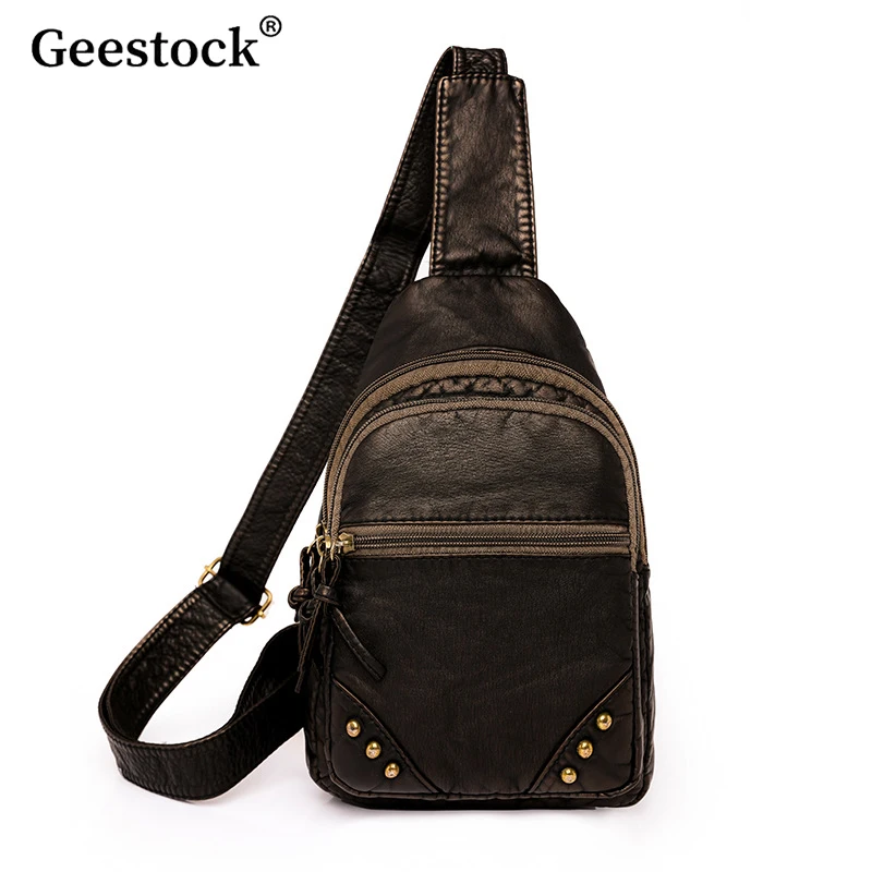 Geestock Fashion PU Soft Leather Women's Bag Washed Leather Women's Chest Bag Street Trends Single Shoulder Crossbody Bag
Geestock Fashion PU Soft Leather Women's Bag Washed Leather Women's Chest Bag Street Trends Single Shoulder Crossbody Bag