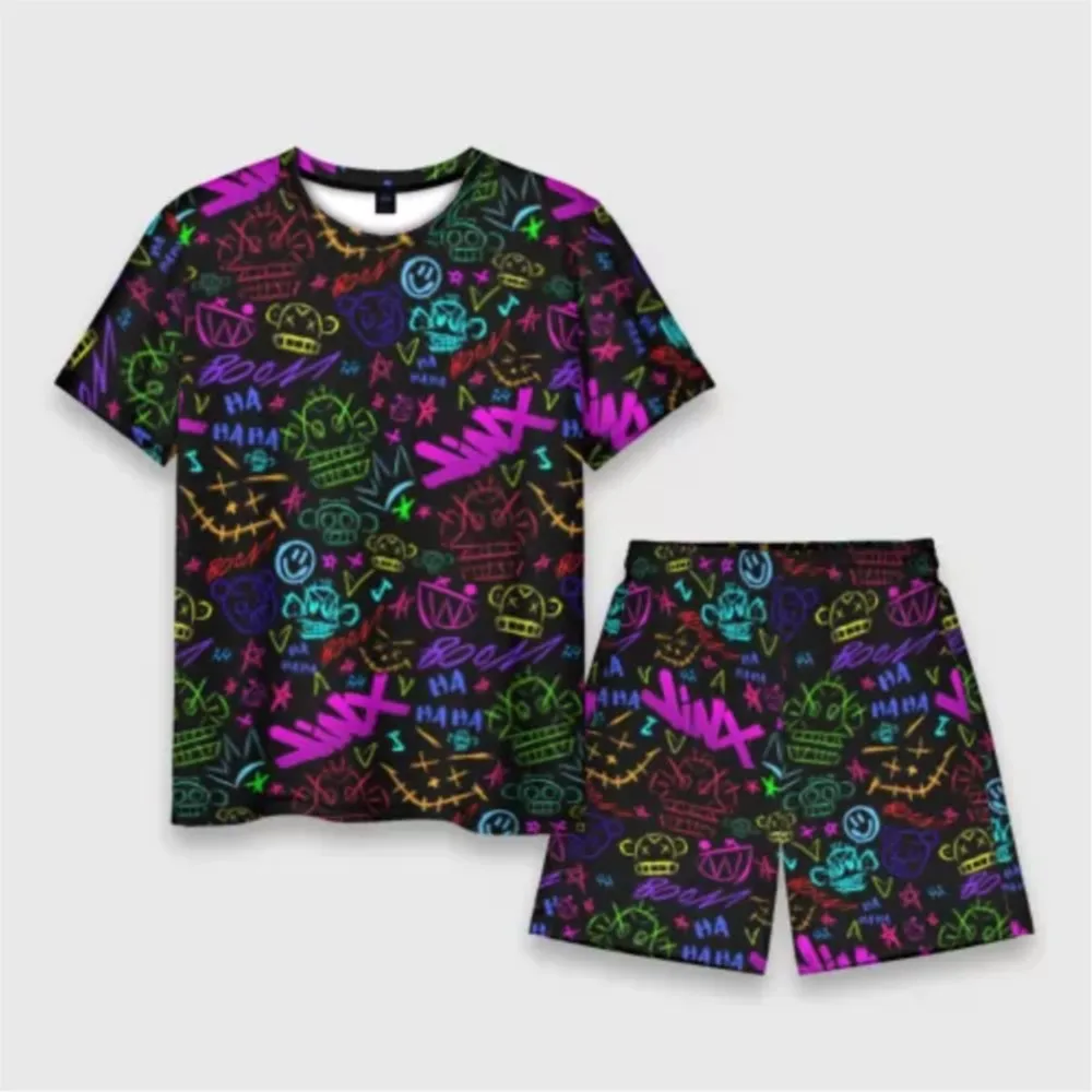 Graffiti Anime Arcane 2 League Jinx Men T-shirts Sets 3D Print Tracksuit Outfits Plus Size Sportwear Suits Street TShirt 2 Piece
Graffiti Anime Arcane 2 League Jinx Men T-shirts Sets 3D Print Tracksuit Outfits Plus Size Sportwear Suits Street TShirt 2 Piece