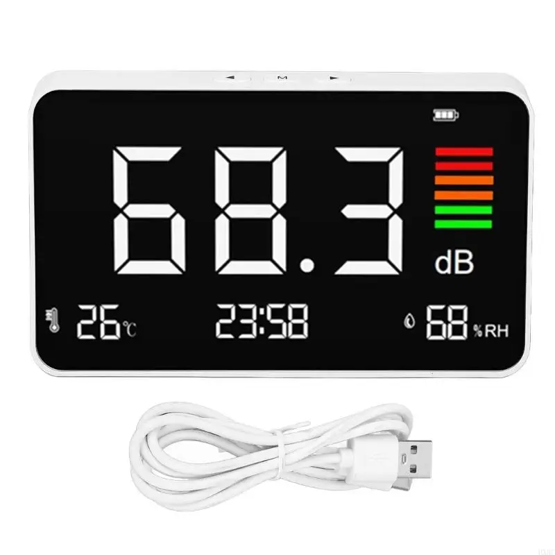 2025 New Desktop Digital Decibel Meter 30-130dBA with Time Temperature Humidity Display
2025 New Desktop Digital Decibel Meter 30-130dBA with Time Temperature Humidity Display