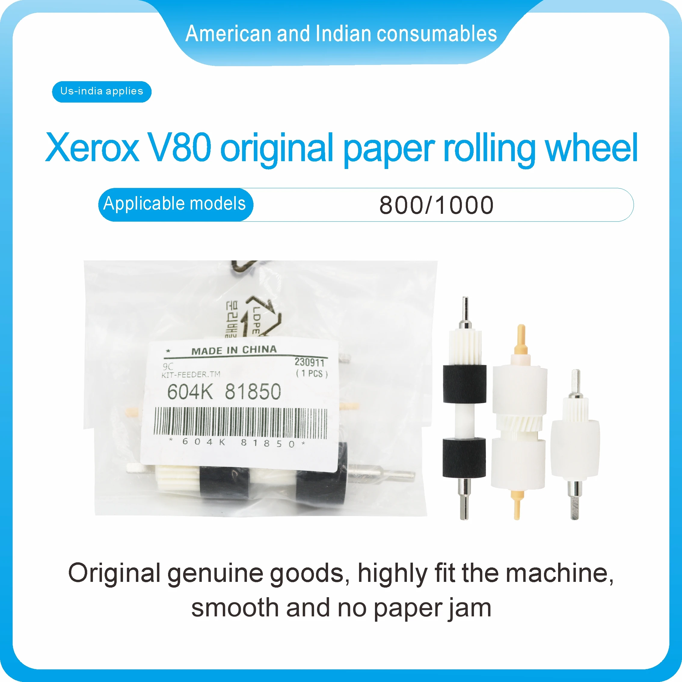 Комплект ролика подачи бумаги Ролик захвата бумаги для Xerox Versant 80 180 2100 3100 V80 V180 V2100 V3100 604K23670 059K26570 604K23660
Комплект ролика подачи бумаги Ролик захвата бумаги для Xerox Versant 80 180 2100 3100 V80 V180 V2100 V3100 604K23670 059K26570 604K23660