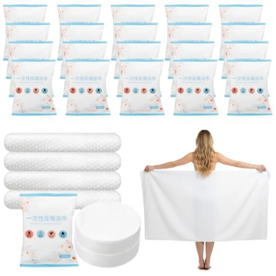 20 Packs Large Compressed Towel 56'' x 28'' Disposable Cotton Bath Towels Portable Thick Paper Towels Reusable Travel Towel Sui
20 Packs Large Compressed Towel 56'' x 28'' Disposable Cotton Bath Towels Portable Thick Paper Towels Reusable Travel Towel Sui