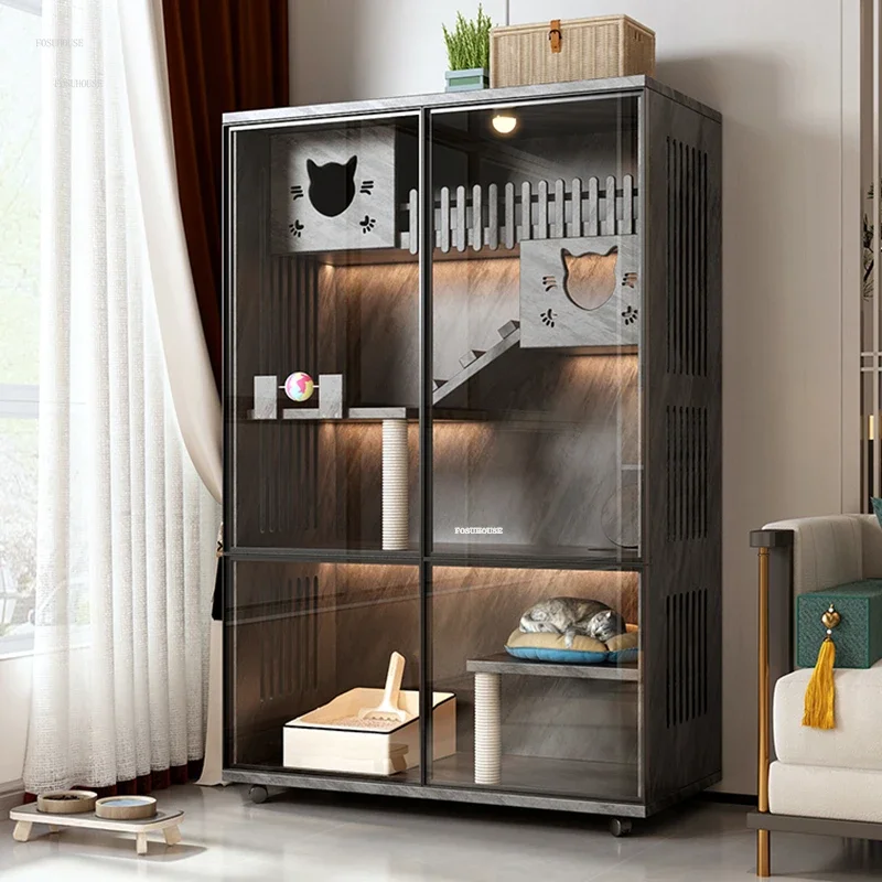 Nordic Solid Wood Cat Cages Home Indoor Cat House Light Luxury Large Free Space Cat Villa with Toilet Integrated Cage for Cats
Nordic Solid Wood Cat Cages Home Indoor Cat House Light Luxury Large Free Space Cat Villa with Toilet Integrated Cage for Cats