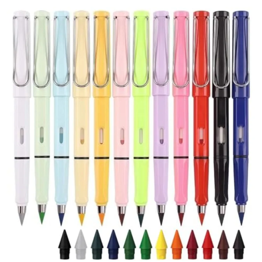 12pcs Inkless Eternal Colored Pencils with Erasers, Infinity Pencil Coloring Metal Pencilss, Everlasting with Extra 12 Replacea
12pcs Inkless Eternal Colored Pencils with Erasers, Infinity Pencil Coloring Metal Pencilss, Everlasting with Extra 12 Replacea