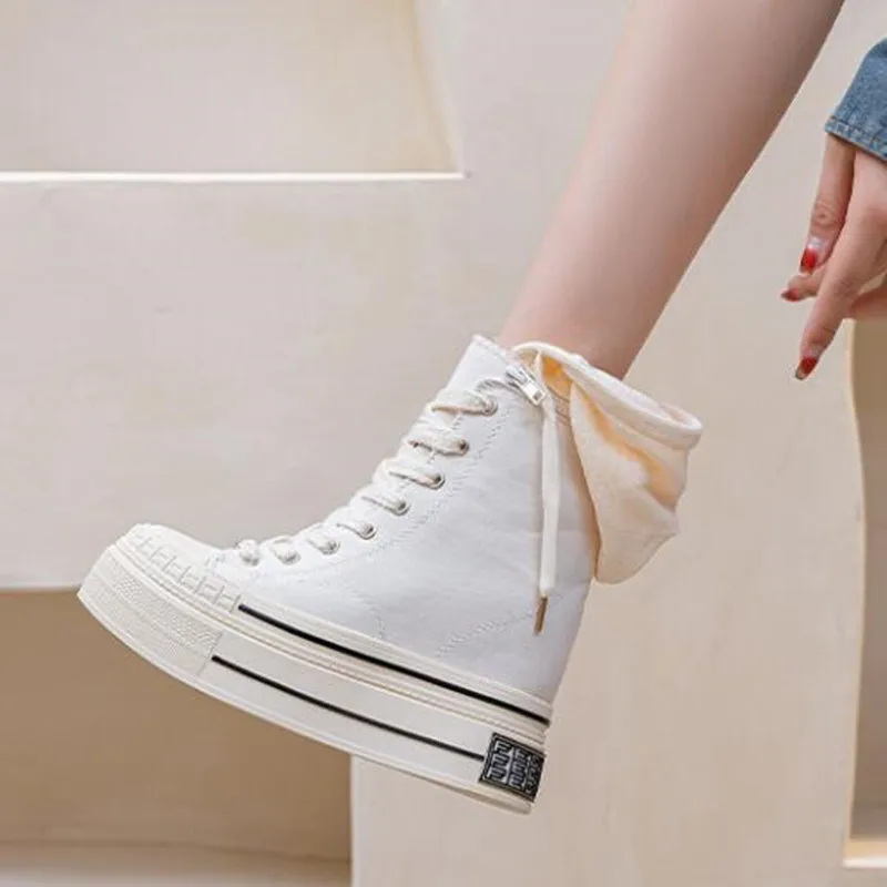 Fashion 12cm Denim Genuine Leather Women Sneakers Spring Ankle Boots Platform Wedge High Brand Autumn Winter Hidden Heels Shoes
Fashion 12cm Denim Genuine Leather Women Sneakers Spring Ankle Boots Platform Wedge High Brand Autumn Winter Hidden Heels Shoes