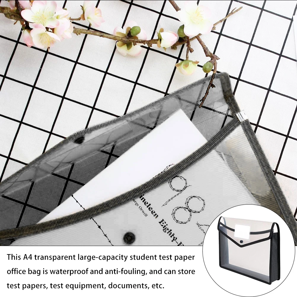 Clear Document Folder A4 Black Large Capacity Office Files Envelope Plastic Wallet Bag Storage Portfolio Holder Card Slot
Clear Document Folder A4 Black Large Capacity Office Files Envelope Plastic Wallet Bag Storage Portfolio Holder Card Slot