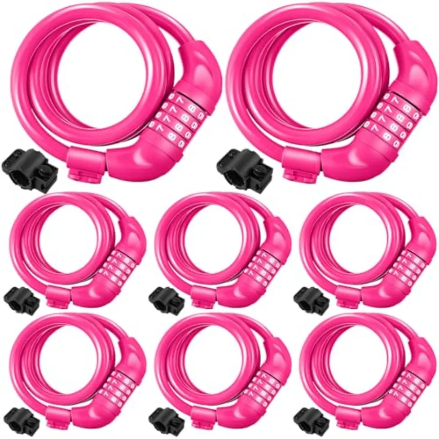 8 Pcs Bike Locks Bulk High Security 4 Digit Heavy Duty Bicycle Cable Locks with Mounting Bracket 4 Ft Resettable Coiling Bike L
8 Pcs Bike Locks Bulk High Security 4 Digit Heavy Duty Bicycle Cable Locks with Mounting Bracket 4 Ft Resettable Coiling Bike L