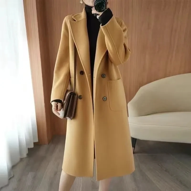 2024 Autumn Winter new double-sided woolen coat women's medium length Korean loose jacket woolen coat Loose thickening Outerwear
2024 Autumn Winter new double-sided woolen coat women's medium length Korean loose jacket woolen coat Loose thickening Outerwear