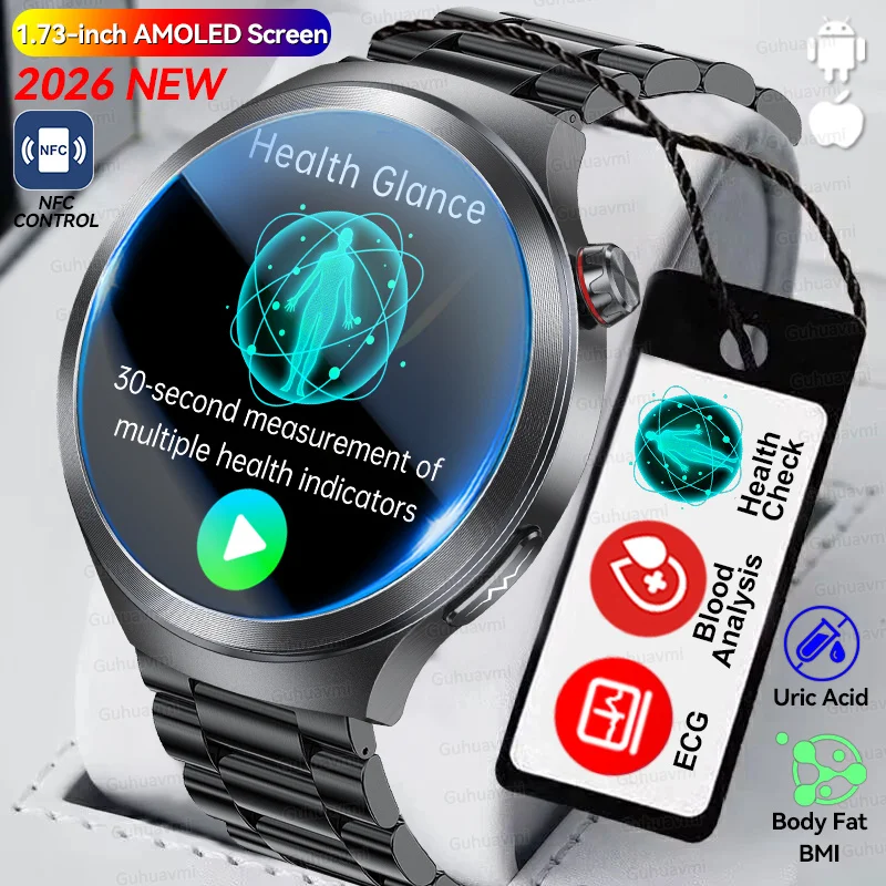 2026 New Health Check Care Smart Watch for Man ECG+PPG Accurate Uric Acid Blood Pressure Body Fat Fitness Waterproof Smart Watch
2026 New Health Check Care Smart Watch for Man ECG+PPG Accurate Uric Acid Blood Pressure Body Fat Fitness Waterproof Smart Watch