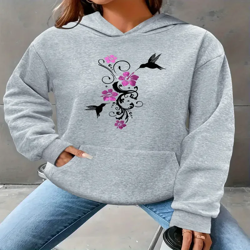 Womens Hoodie Floral Bird Graphic Daily Wear Kangaroo Pocket Hooded Pullover Autumn Winter Everyday Outfits Machine Washable
Womens Hoodie Floral Bird Graphic Daily Wear Kangaroo Pocket Hooded Pullover Autumn Winter Everyday Outfits Machine Washable
