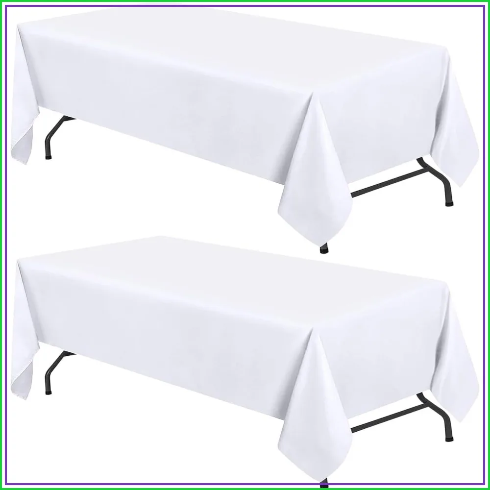 60x102 Inch Rectangle Tablecloths for 6 Foot Tables, 2-Pack, Water & Stain Resistant, Wrinkle Free, 200 GSM Washable Polyester, Elegant & Durable
60x102 Inch Rectangle Tablecloths for 6 Foot Tables, 2-Pack, Water & Stain Resistant, Wrinkle Free, 200 GSM Washable Polyester, Elegant & Durable